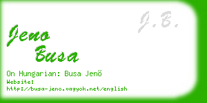 jeno busa business card