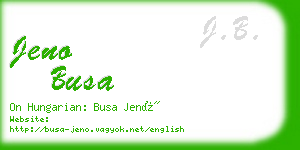 jeno busa business card